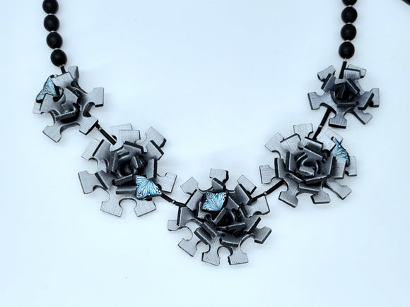 Edgings necklace with butterflies